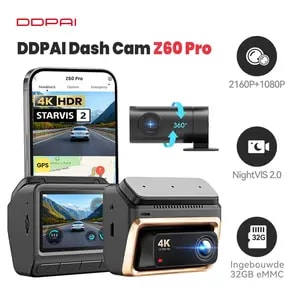 DDPAI Z60 Pro 4K dashcam (voor & achter) voor €129,99 bij Joybuy