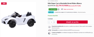 Mini Súper Carro Montable Street Riders por $2,100 | DelSol (PayPal)