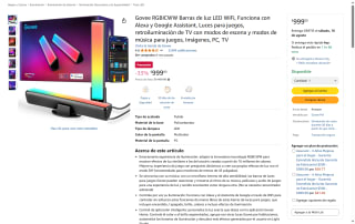 Govee RGBICWW Luces LED WiFi por $999 | Oferta Amazon