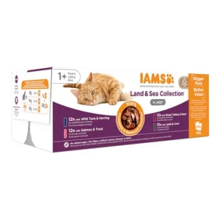 IAMS Delights Adult Land & Sea Kattenvoer 48 x 85 gram boor €17,99 bij Zooplus