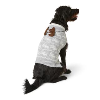 Pets at Home Christmas Deerly Delightful Dog Hoodie – Grey, Medium, Free C&C