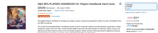 D&D 5.0 2024 Players Handbook voor €31 bij Amazon