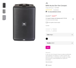 Bafle JBL Eon One Compact por $9,899 | Liverpool