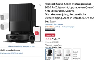 roborock Qrevo Series Stofzuigerrobot, 8000 Pa Zuigkracht voor €349,98 bij Amazon