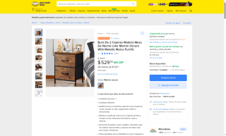 Buró 2 cajones madera por $529 | Mercado Libre