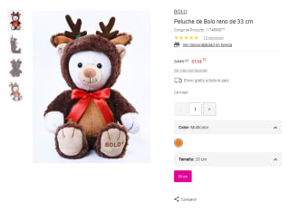 Peluche Bolo Reno 33 cm por $135 | Oferta Liverpool
