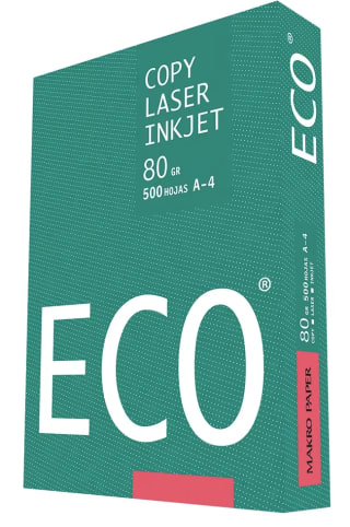 Paquete 500 folios de papel A4 80g ECO blanco por 2.75€