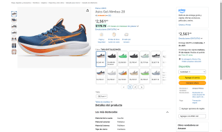 Tenis Asics Gel-Nimbus 28 2561 por $2,561 | Amazon