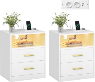 VASAGLE - Nachtkastjes - Set van 2 Met Stopcontacten en USB voor €63,99 bij Songmics