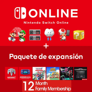 Nintendo Switch Online 12 Meses (Familiar) + Expansion Pack EU por $1,056 en Kinguin