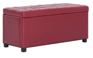 Pouf de rangement VIDAXL Rouge bordeaux Similicuir 1 place à 97,91€