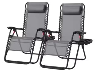 SONGMICS Juego 2 Tumbonas Plegables Reclinables por 50,65€