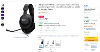 Audífonos JBL Quantum 100M2 por $579 en Amazon