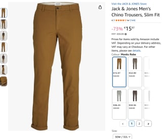 Jack & Jones Men’s Chino Trousers Slim Fit voor €15,97 bij Amazon