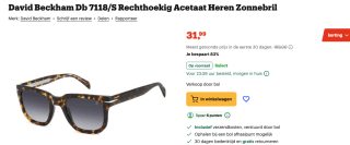 David Beckham DB 7118/S voor €31,99 bij Bol