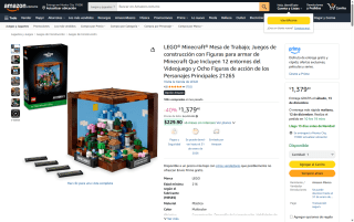 LEGO Minecraft Mesa Trabajo 1195 Piezas por $1,379 | Amazon