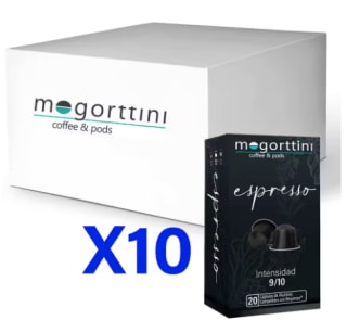 Mogorttini Café Espresso, 200 Cápsulas Aluminio Compatibles Nespresso por 31,84€