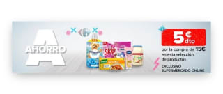 -5€ de Descuento directo por compra de 15€ en Carrefour.