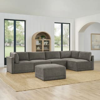 masville Fallon Grey 6 Piece Modular Fabric Sofa