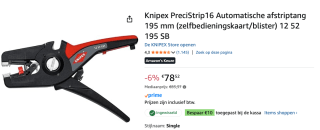 Knipex PreciStrip Automatische striptang 0.08 tot 16 mm voor €68,52 dmv code