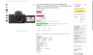 Cámara Sony ZV-E10K por $10,949 | Amazon (Banamex)