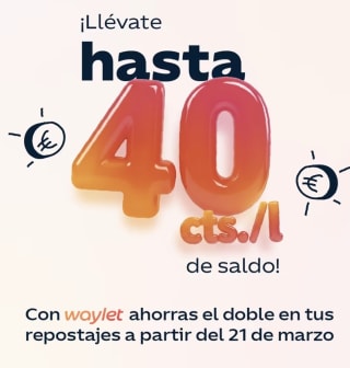 Oferta hasta 40 cts/l saldo Waylet en Repsol