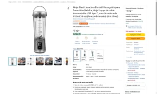 Licuadora Portátil Ninja Blast Reacondicionado por $710 | Oferta Amazon