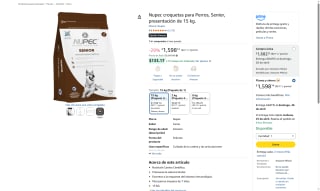 Croquetas Nupec Senior 15kg por $1,598 | Oferta Amazon