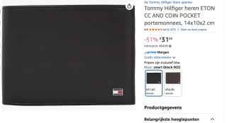 Tommy Hilfiger ETON MINI CC WALLET - Portemonnee voor €31,65 bij Amazon