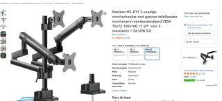 Maclean 3-voudige monitorhouder voor €79,99