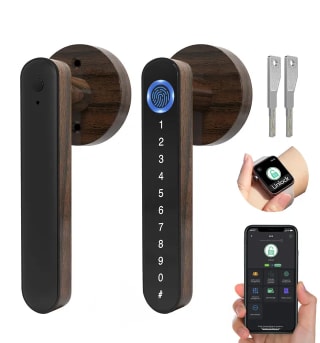 Smart Door Lock 5-in-1 Fingerprint Keypad Bluetooth Handle Lock with Keys
