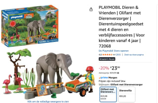 PLAYMOBIL Animal & Friends olifant met dierenverzorger voor €23,99 bij Amazon