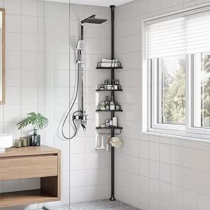 SONGMICS 4-Tier Adjustable Shower Corner Shelf £13.59