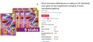Glorix Aromalux WC blokjes - Wild Berries & Hibiscus Oil - 9 Stuks voor €8,74