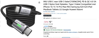 INIU USB C naar USB C-kabel 100W 2 meter voor €3,74 bij Amazon