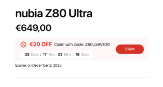 Nubia Z80 Ultra Regular voor €629,00 ( met de code )