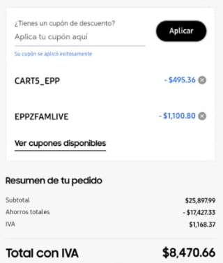 TV Samsung QN55QN1E Neo QLED 55" por $8,470