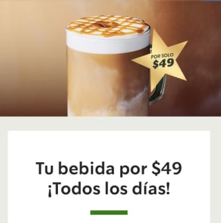 Bebida Alta por $49 en Starbucks