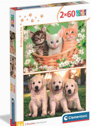 Clementoni - Puzzle Infantil 2X60 Piezas Noli Brothers In Fur por 5.99€