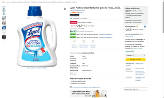 Lysol Aditivo Desinfectante 2.66L por $218 | Amazon