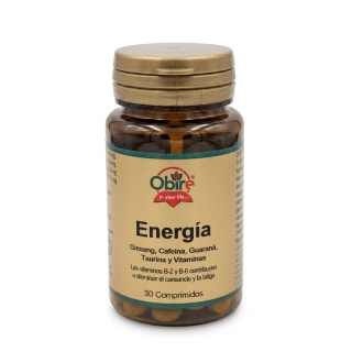 Obire Energía Suplemento con Ginseng Cafeína Guaraná Taurina y Vitaminas 30 uds 1.99€