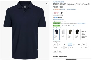 Jack & jones polo shirt voor €11,02 bij Amazom