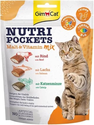 GimCat Nutri Pockets Snack Gato 150g por 1,35€