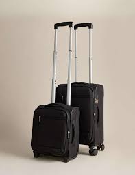 Set of 2 Seville Soft Suitcases – Black or Navy