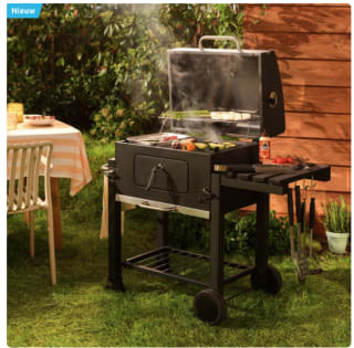 DURO houtskoolbarbecue XXL met deksel voor €99 bij de Action