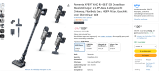 Rowenta Robotstofzuiger voor €109,99