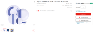 Vajilla Tramontina Soho de 20 Piezas por $1,409 | Sanborns
