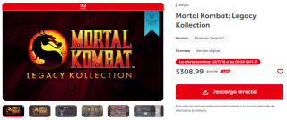 Mortal Kombat: Legacy Kollection por $309 | Nintendo eShop