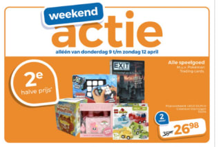 Alle speelgoed 2de halve prijs bij Trekpleister