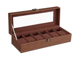 Caja de Relojes Songmics 6 Ranuras Marrón por 9,99€